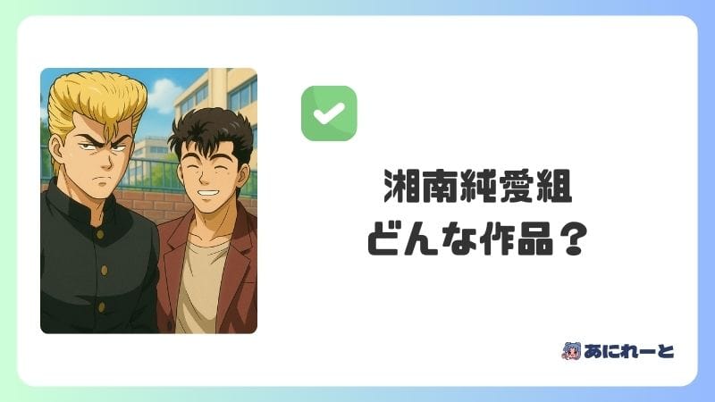 「湘南純愛組」のアニメとは？どんな作品？