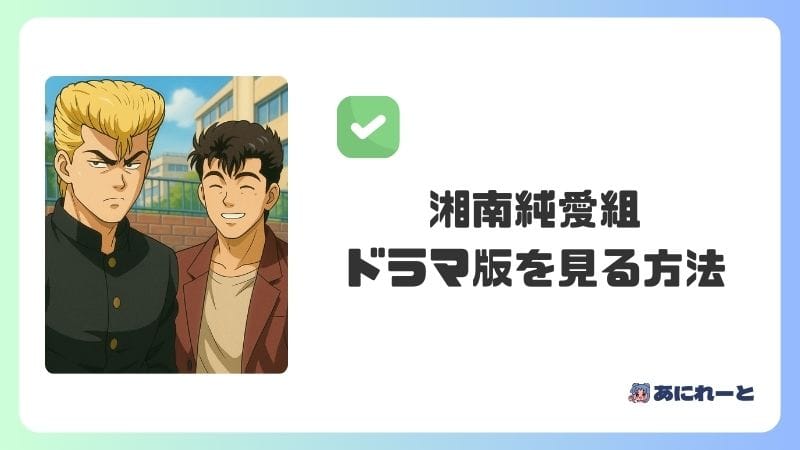 「湘南純愛組」のドラマ版を視聴できるサブスクは？
